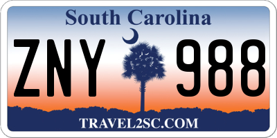 SC license plate ZNY988
