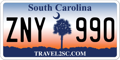 SC license plate ZNY990