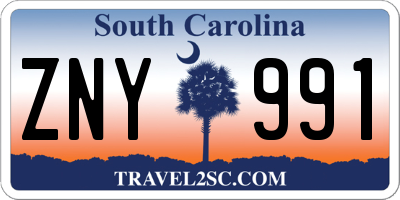 SC license plate ZNY991