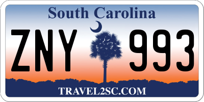 SC license plate ZNY993