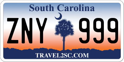 SC license plate ZNY999