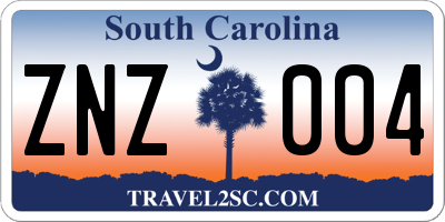 SC license plate ZNZ004
