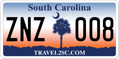 SC license plate ZNZ008