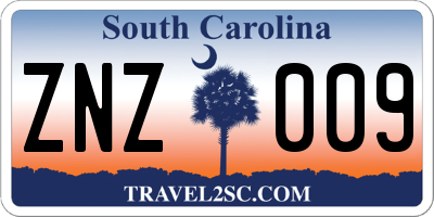 SC license plate ZNZ009
