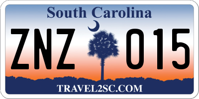 SC license plate ZNZ015