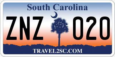 SC license plate ZNZ020