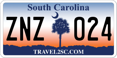 SC license plate ZNZ024