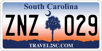 SC license plate ZNZ029
