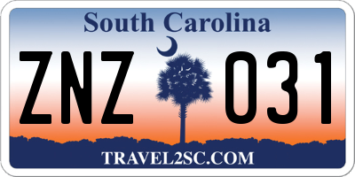 SC license plate ZNZ031