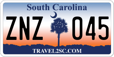 SC license plate ZNZ045
