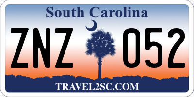 SC license plate ZNZ052