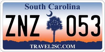 SC license plate ZNZ053