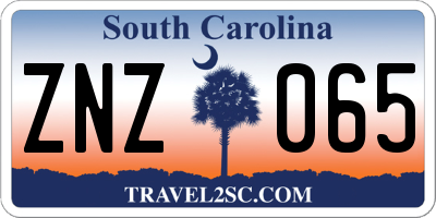 SC license plate ZNZ065