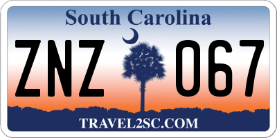 SC license plate ZNZ067