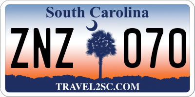 SC license plate ZNZ070