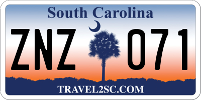 SC license plate ZNZ071