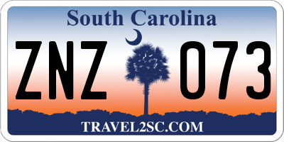 SC license plate ZNZ073