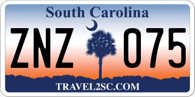 SC license plate ZNZ075