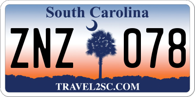 SC license plate ZNZ078