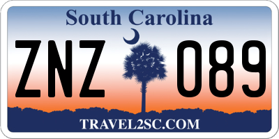 SC license plate ZNZ089