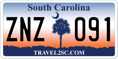 SC license plate ZNZ091