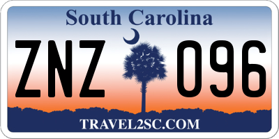 SC license plate ZNZ096
