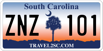 SC license plate ZNZ101