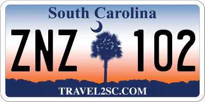 SC license plate ZNZ102