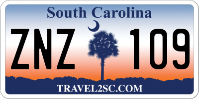 SC license plate ZNZ109