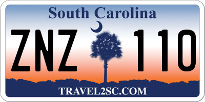SC license plate ZNZ110