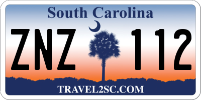 SC license plate ZNZ112