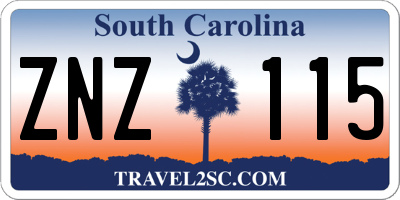 SC license plate ZNZ115