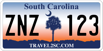 SC license plate ZNZ123
