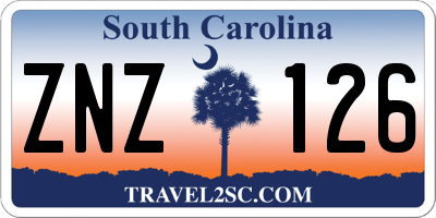 SC license plate ZNZ126