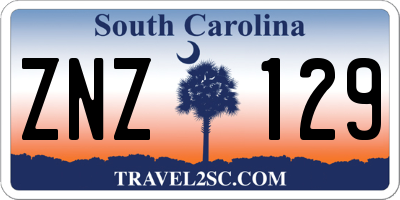 SC license plate ZNZ129