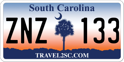 SC license plate ZNZ133