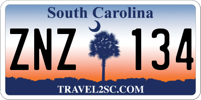 SC license plate ZNZ134