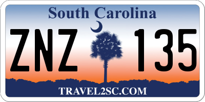 SC license plate ZNZ135