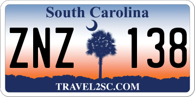 SC license plate ZNZ138