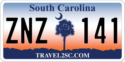 SC license plate ZNZ141