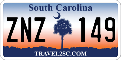 SC license plate ZNZ149