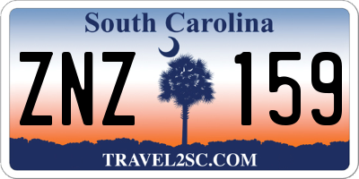 SC license plate ZNZ159