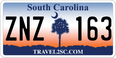 SC license plate ZNZ163