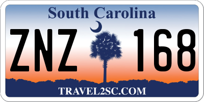 SC license plate ZNZ168