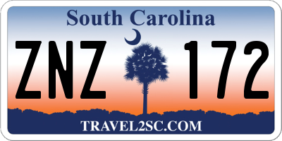 SC license plate ZNZ172