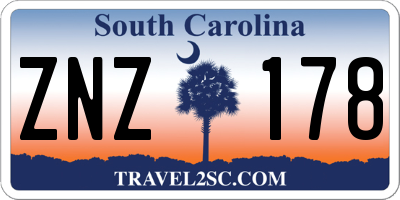 SC license plate ZNZ178