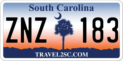 SC license plate ZNZ183