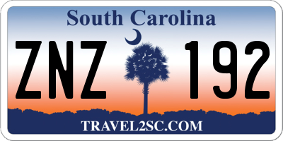 SC license plate ZNZ192