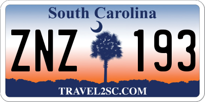 SC license plate ZNZ193