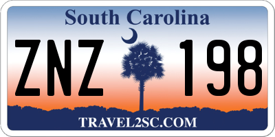 SC license plate ZNZ198